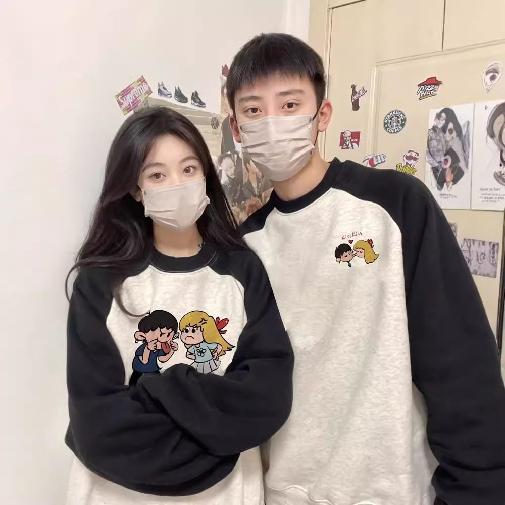 틈새 특별 하이 엔드 패션 브랜드 슈퍼 파이어 순수 코튼 커플의 스웨터 새로운 가을과 겨울 2024 다른 코트