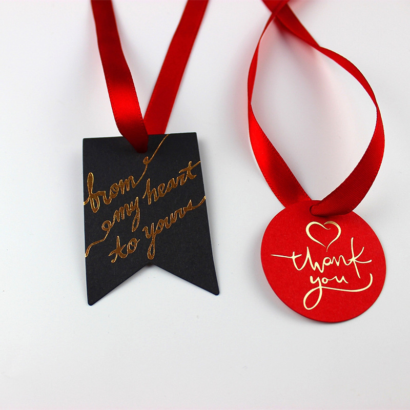 烫金Thank you吊牌祝福语吊牌烘焙蛋糕饼干盒装饰牌