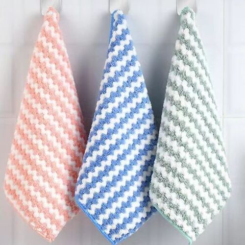 Coral Fleece Thickened Cationic Dishcloth for Home Use, Kitchen Stain-Removing Scrubbing Pad—Absorbent, Lint-Free, and Perfect for Cleaning Cloths