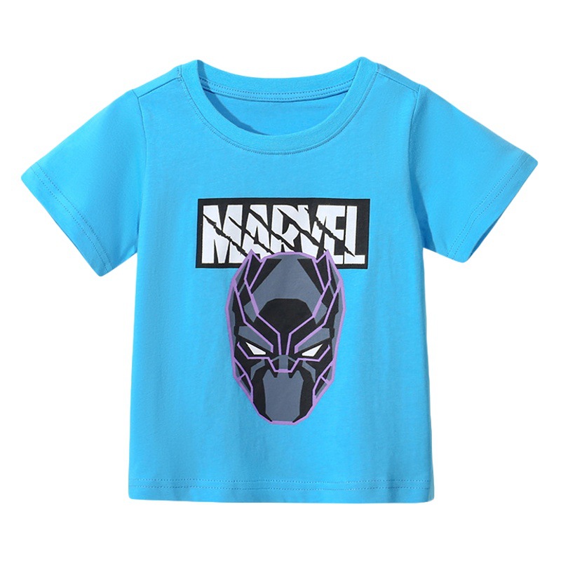 JOJO BEBE ropa infantil europea y americana verano nuevos niños manga corta Camiseta cuello redondo dibujos animados impreso niños camiseta algodón