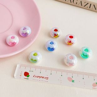 Chen Ming acrylic UV color sugar heart beads abacus beads wheel beads beaded DIY jewelry accessories material loose beads wholesale