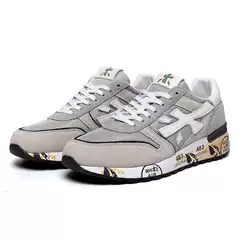 Premier Men's & Women's New Business Casual Sneakers, Trendy Skater Shoes with Classic Logo Print, Black & White Loafer Style