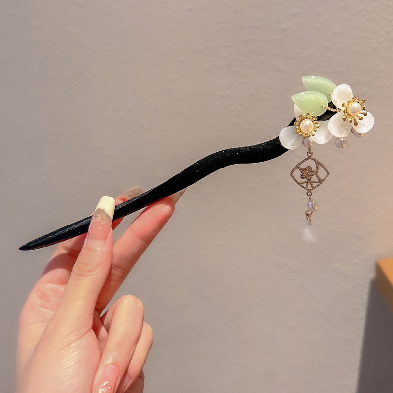 Pinzas de cabello de madera para mujeres nuevos pinzas de estilo chino de alto nivel diarios vestido de caballo de viaje antiguo sándalo bandeja de cabello pinzas de cabello tocado