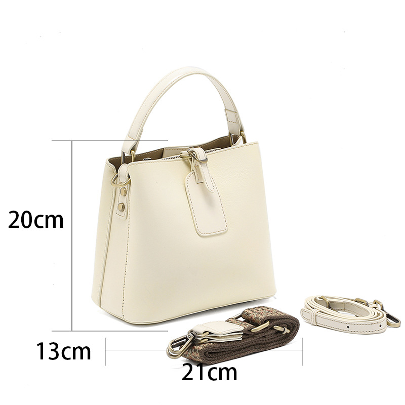 Echter Leder Bucket Bag Für Damen Mit Perlen Vintage Design_voghion.com