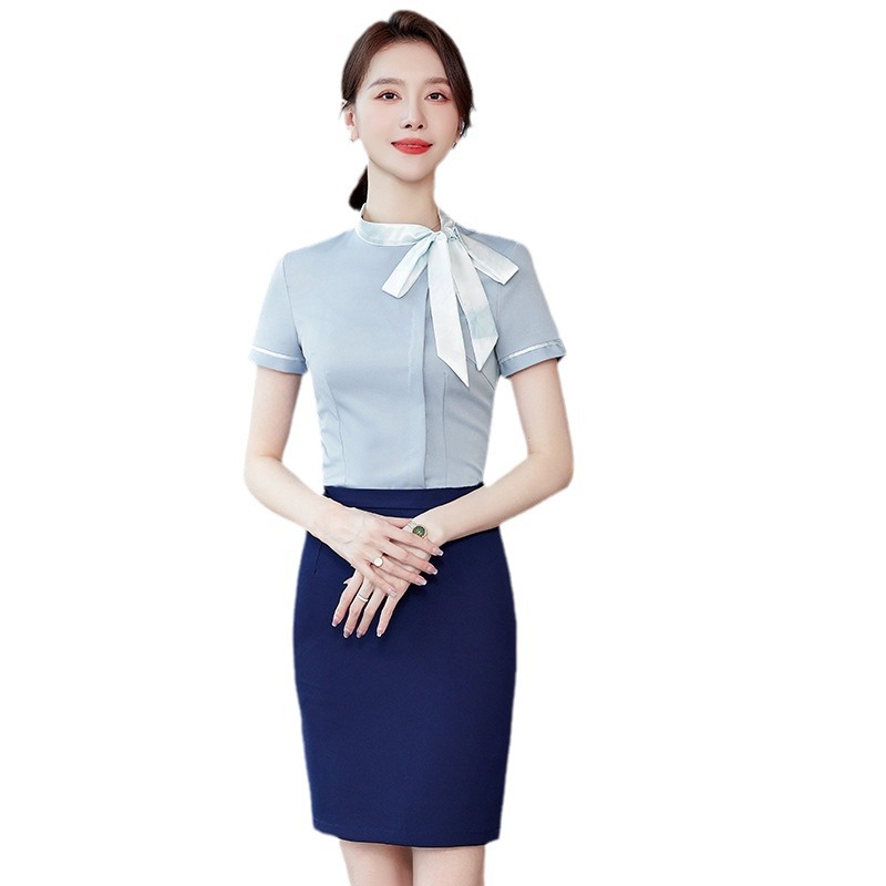 Summer professional shirt with bow