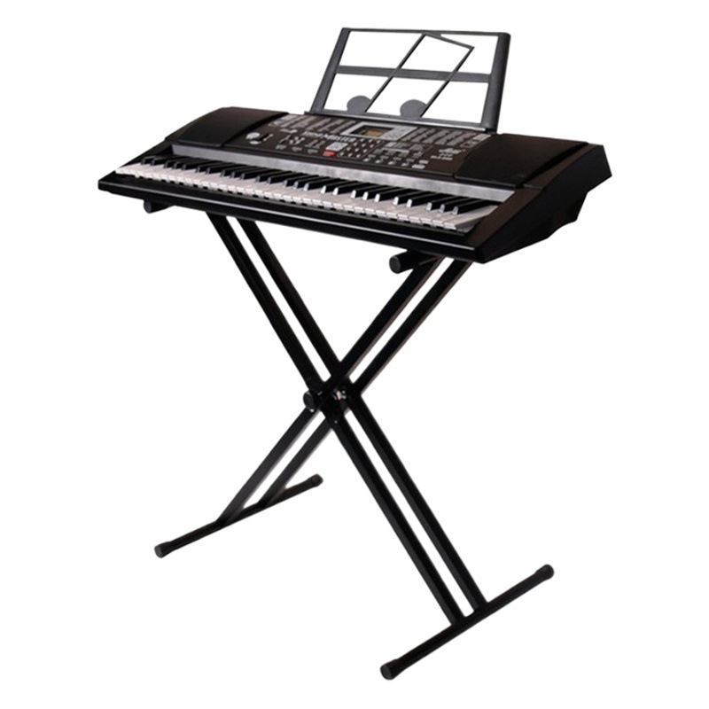 Fábrica de pie de piano al por mayor desmontaje de doble tubo soporte de piano soporte de órgano electrónico estante en forma de X