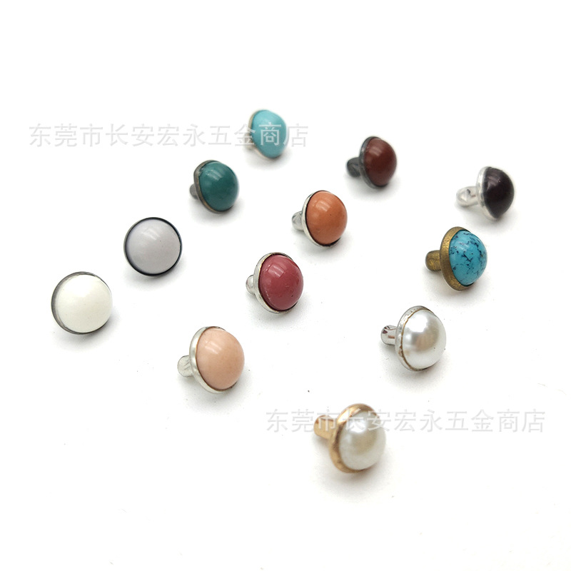 【东莞工厂】彩色珍珠撞钉 多色装饰铆钉 管钻