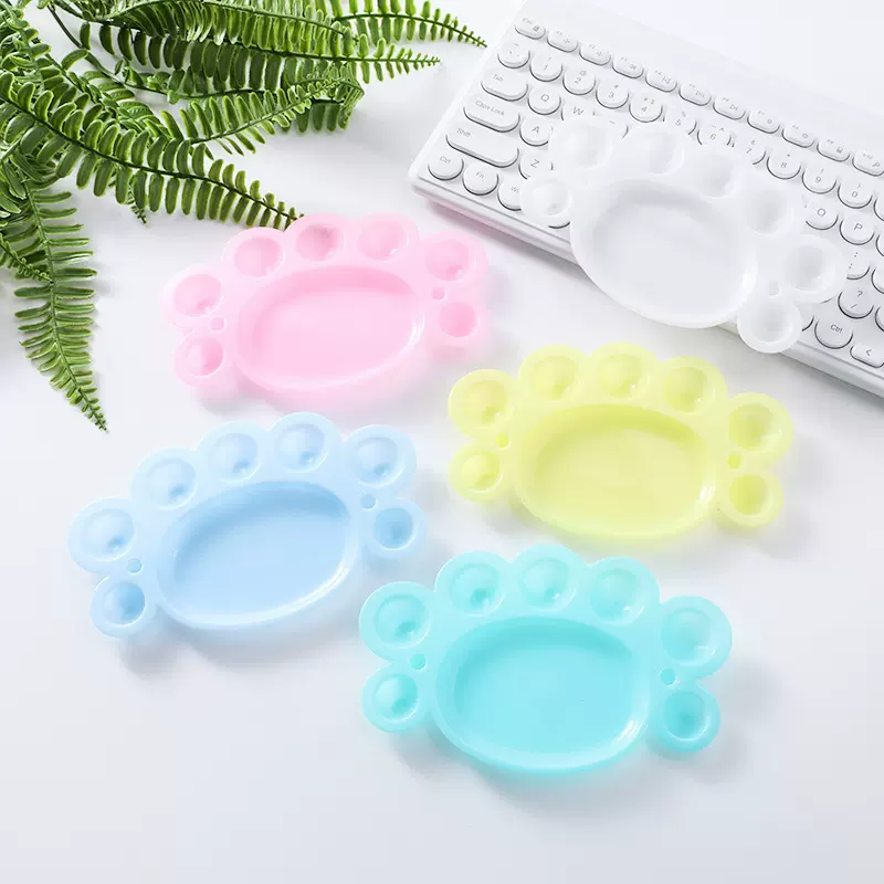 儿童小脚丫调色盘彩色塑料调色板丙烯颜料水粉颜料盘批发上色