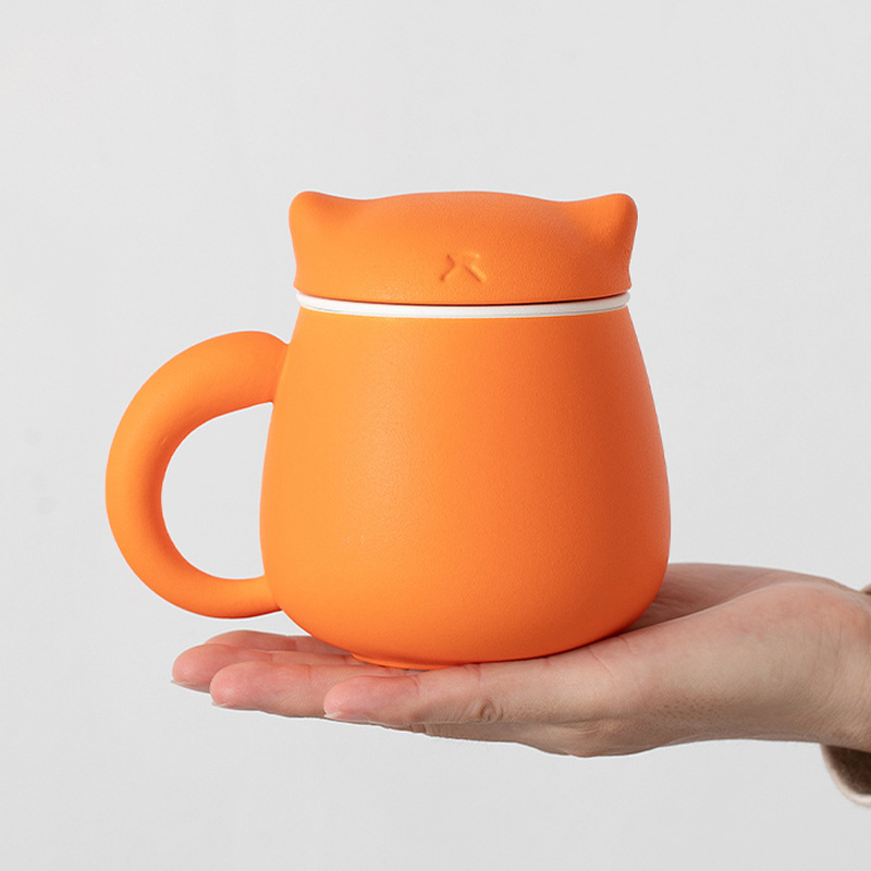 ティーカップ茶水分離ティーカップオフィス家庭用かわいい猫女性個人専用水カップ茶カップ|undefined