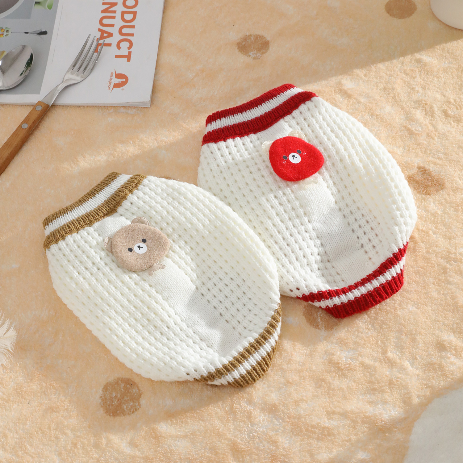 Ropa para perros invierno grueso bichón cachorro ropa de otoño e invierno nuevo suéter de oso acrílico ropa para gatos