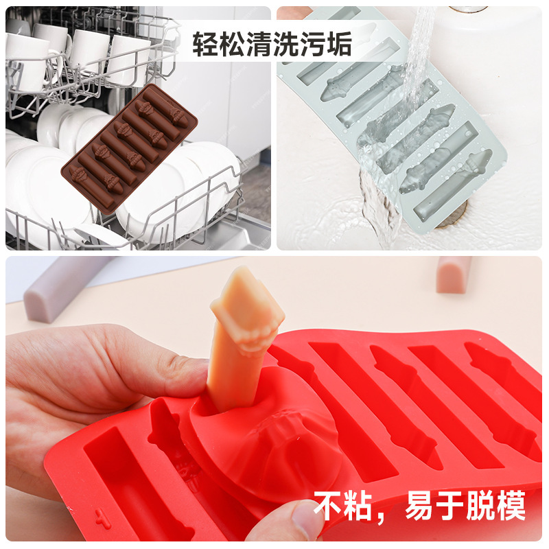 新款圣诞节圣诞老人魔法棒食品级硅胶模具易脱模法式慕斯硅胶模具|undefined
