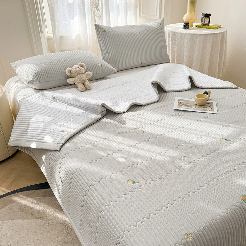 Cotton quilted antibacterial sheet, set, increased thickness, 3 piece set