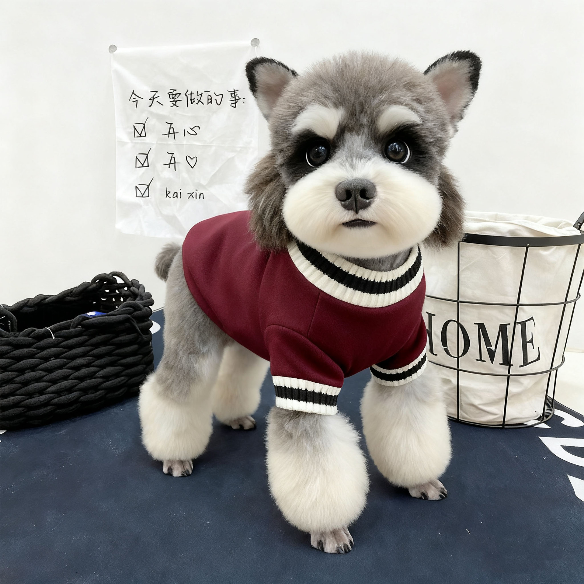 Burgundy preppy sweater / Xs [reference 0.5-1.0kg pets]