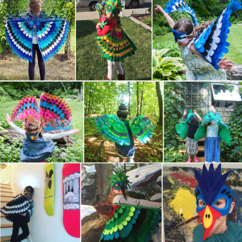 Halloween Party Felt Cape Costume Dance Performance Wings Children's Day Bird Cape Creative Props