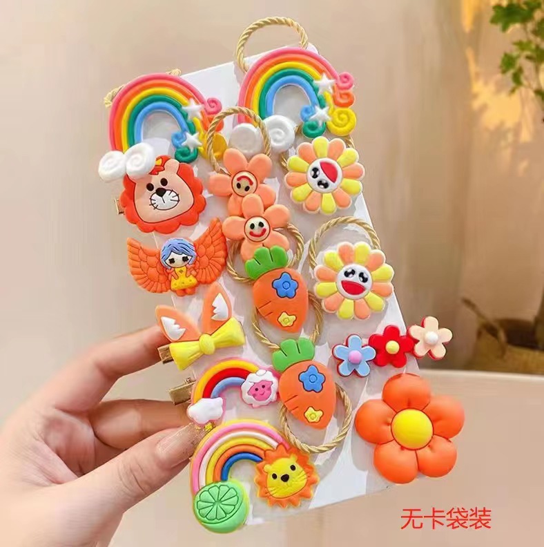 Accesorios para el cabello para niños traje de dibujos animados lindo lazo para el cabello banda de goma cuerda para el cabello horquilla lateral para niñas celebridad de Internet nuevo 2022