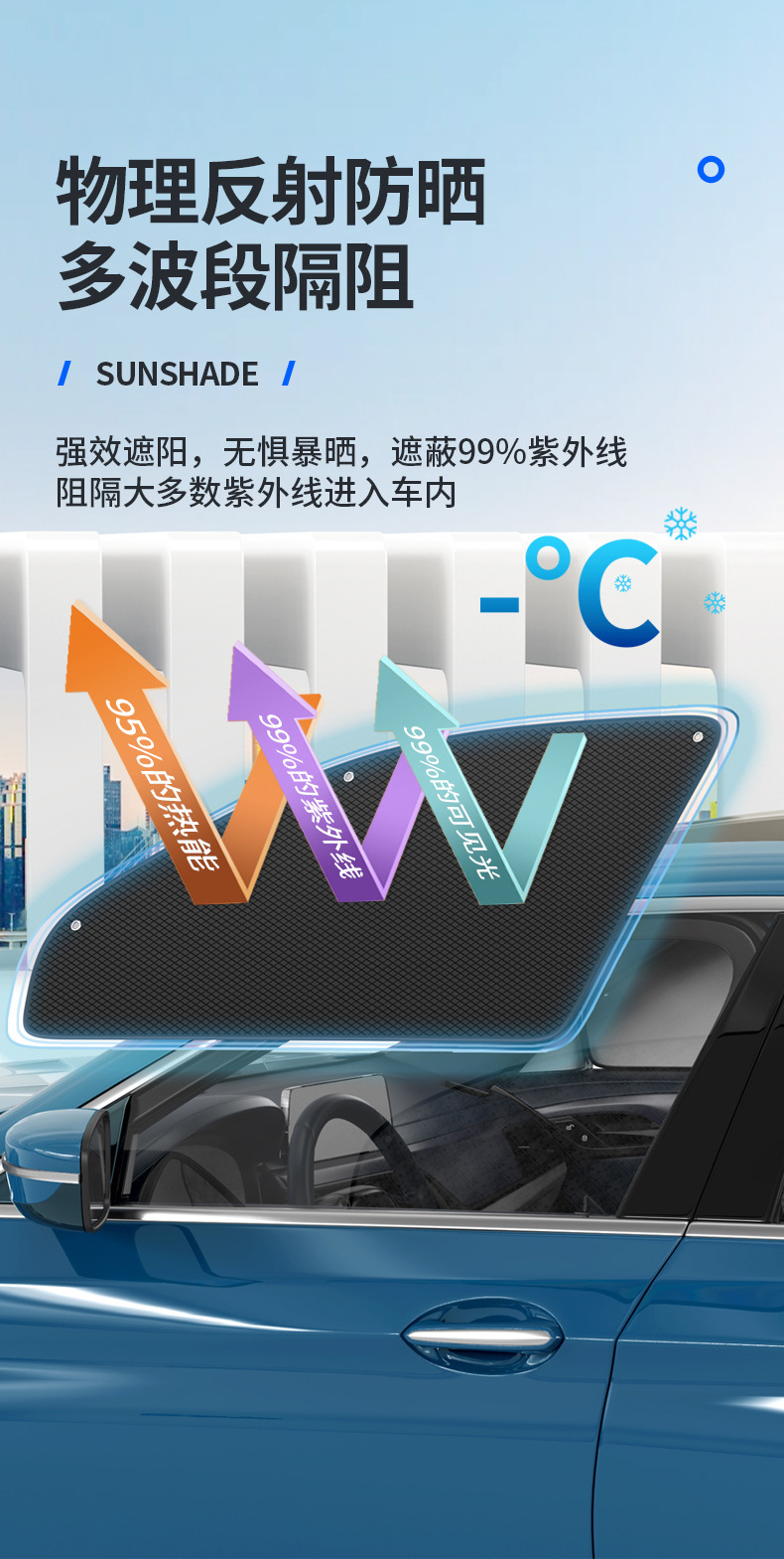 Suction cup car sunshade window sun protection heat insulation sunshade curtain car side window privacy shade