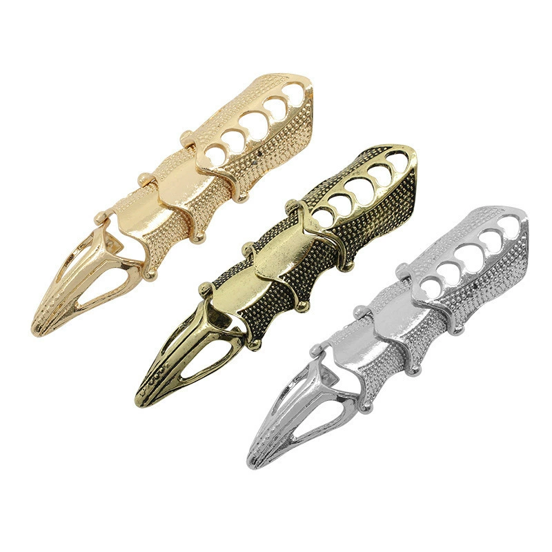 Трансграничный ретро-панк шпиль с длинными суставами четыре кольца готический металлический доспех может изогнутые суставные кольца