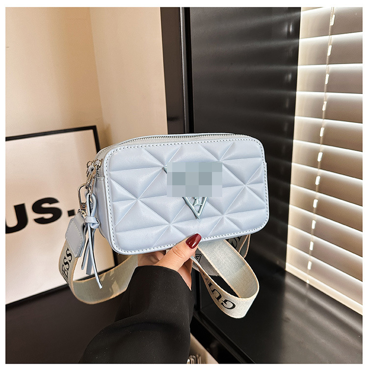 Bolso bandolera transfronterizo tendencia de moda femenina bolso de cámara de todo fósforo sentido de alta gama casual correa de hombro con bordado de rombo pequeño bolso cuadrado