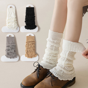 Foot Cover Socks Autumn and Winter New Style Drawdown Lace Caule Socks for Children Lolita Sweet Japanese Rhombic Stacked Socks