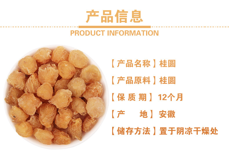 Dried Longan Flesh (Dimocarpus longan) — Seedless Premium Gui Yuan Rou for Tea & Soup specifications