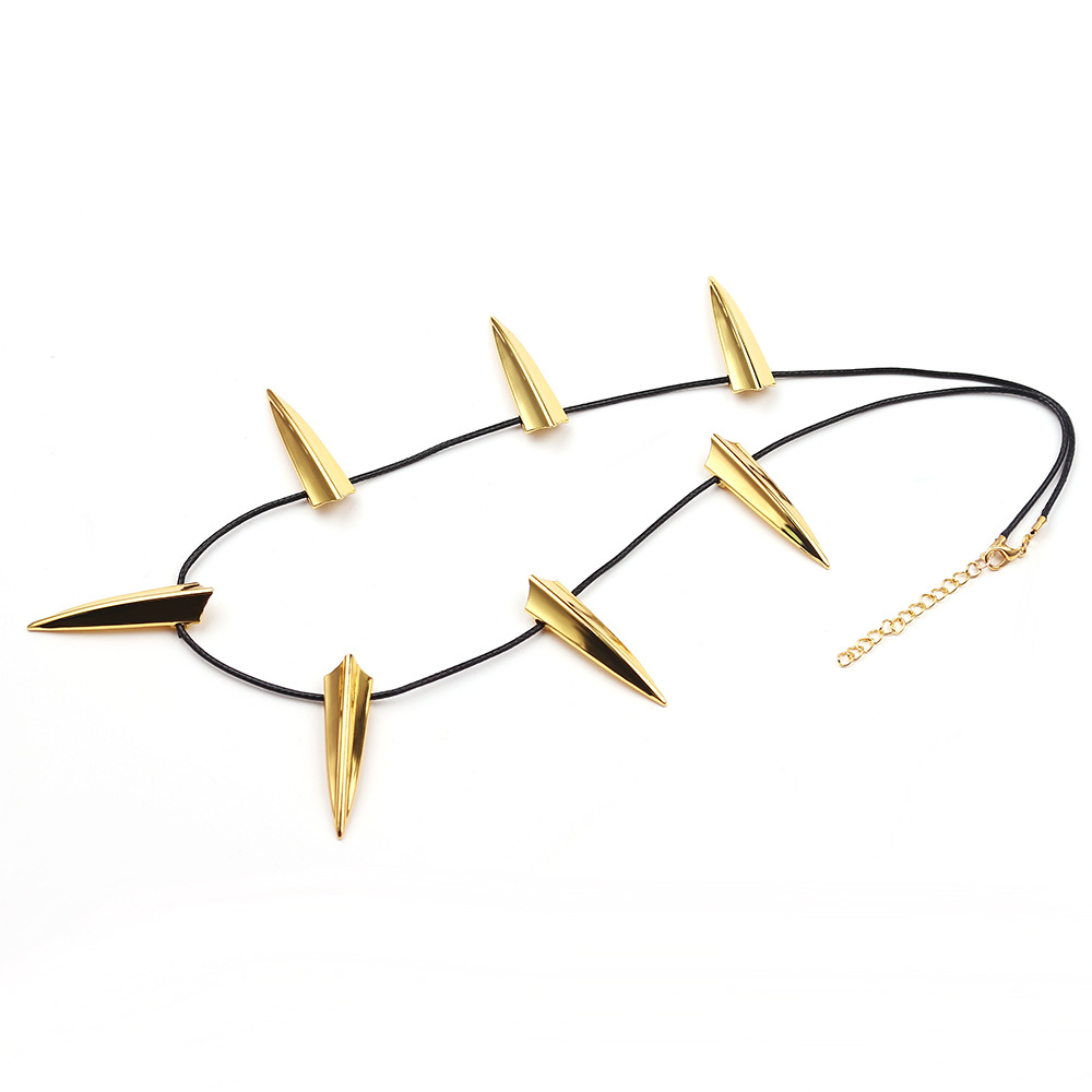 European and American Movie Peripheral Black Panther Necklace Alloy Gold-Plated Men's Pendant European and American Clavicle Chain