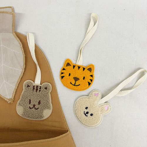 Korean cute baby name pendant, cartoon bunny decorative pendant, children's school bag anti-lost name tag