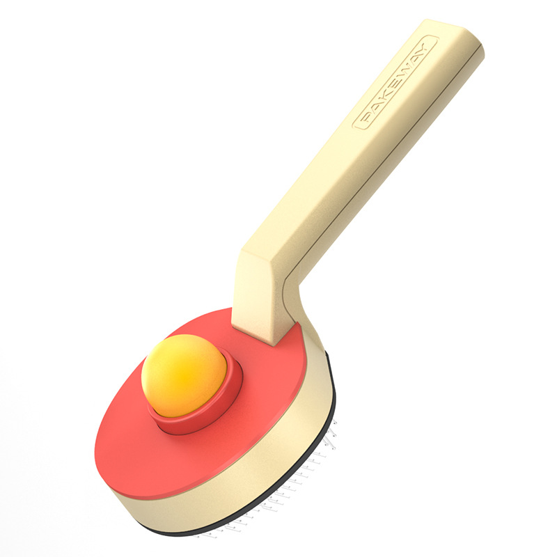 Peine para mascotas de ping pong, cabezal de goma de aguja de acero de doble aguja, diseño patentado, cabello flotante, nudo abierto, masaje suave, peine duradero para gatos y perros