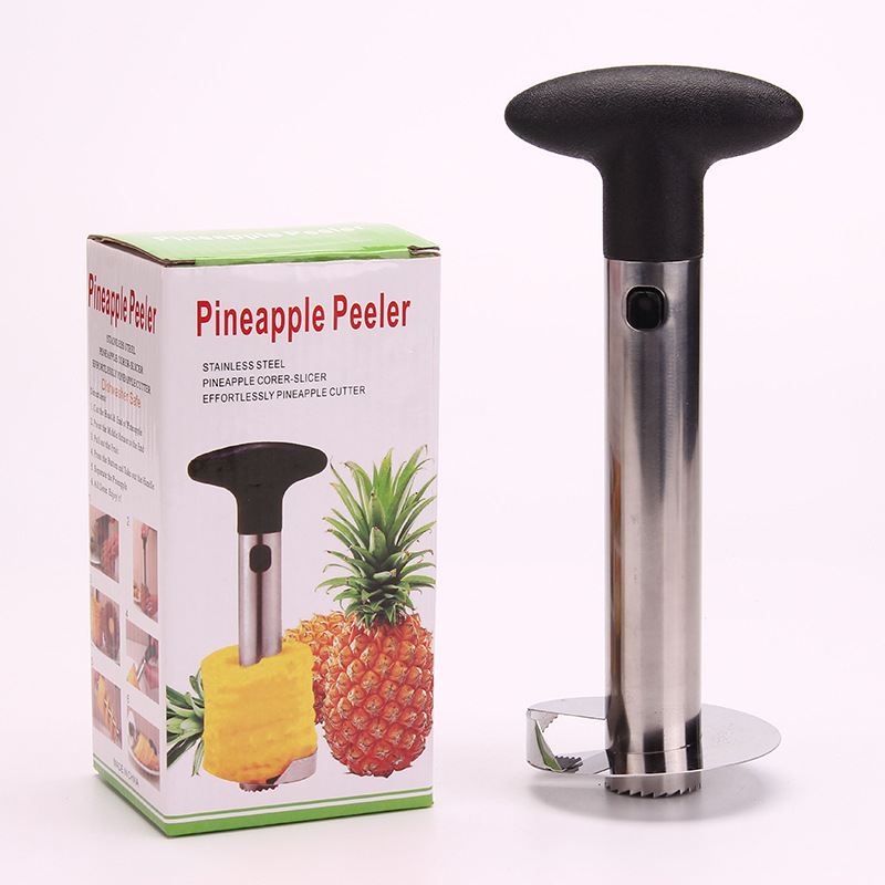 Gadget de cocina creativo de acero inoxidable cuchillo de piña transfronteriza minería caliente cuchillo de piña soporte entrega de una pieza