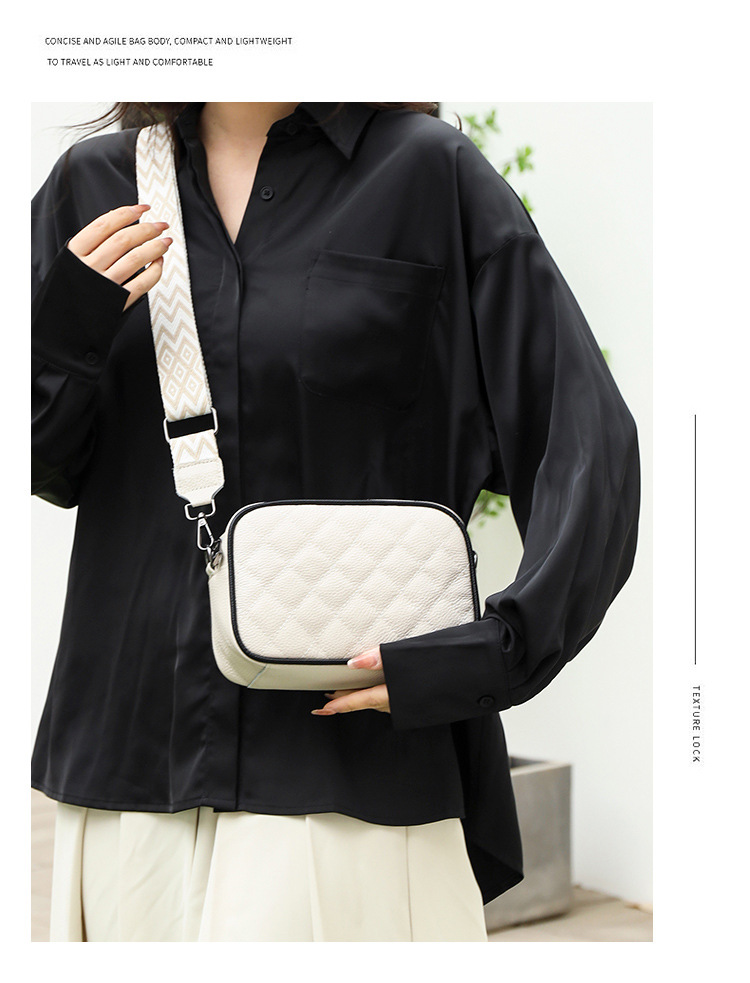 Women's Crossbody Bag Versatile Diamond Leather Shoulder Bag_voghion.com