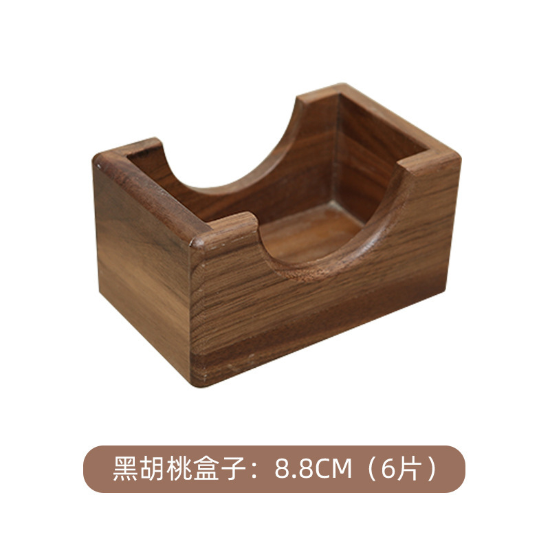 8.8cm 블랙 호두나무 수납박스 (6개, 코스터 제외)