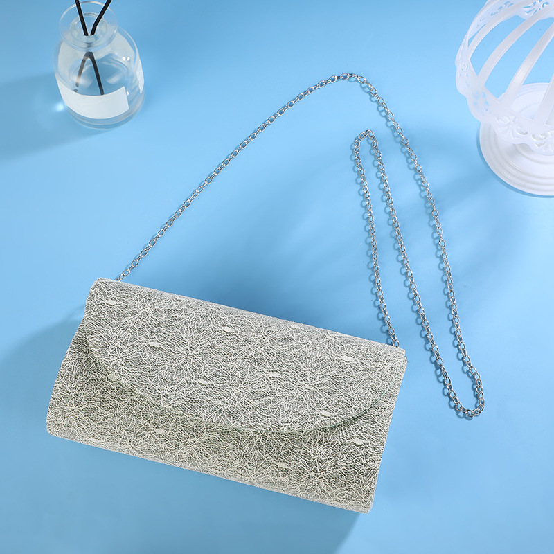 Silver Polyester Solid Color Square Evening Bags display picture 4