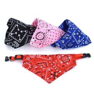 Cross-Border Recommended Pet Saliva Towel Telescopic Triangle Towel Collar Printed Triangle Saliva Towel Pet Supplies