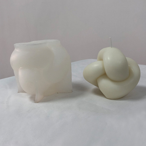 Cross-border special supply for ins large thick rope knotted aromatherapy candle silicone mold diy production diffuser stone aromatherapy ornaments
