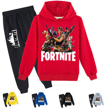 外贸童装爆款促销 印花动漫 中大童帽衫卫衣长裤套装Y039