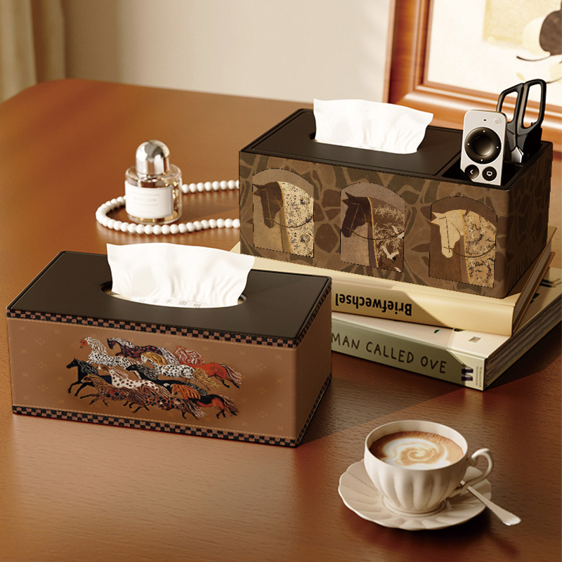Song Dynasty Aesthetics New Chinese Style Tissue Box for Home Living Room Bathroom Tissue Holder Remote Control 2025 Coffee Table Storage Box