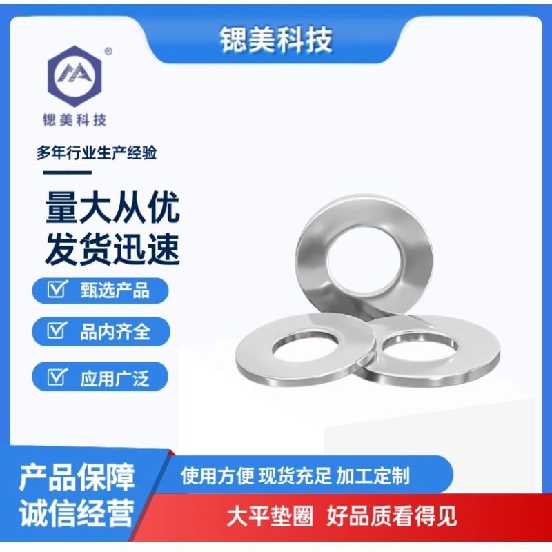 304不锈钢DIN9021加大加厚金属圆形螺丝介子平垫圈φ6φ8φ10φ12