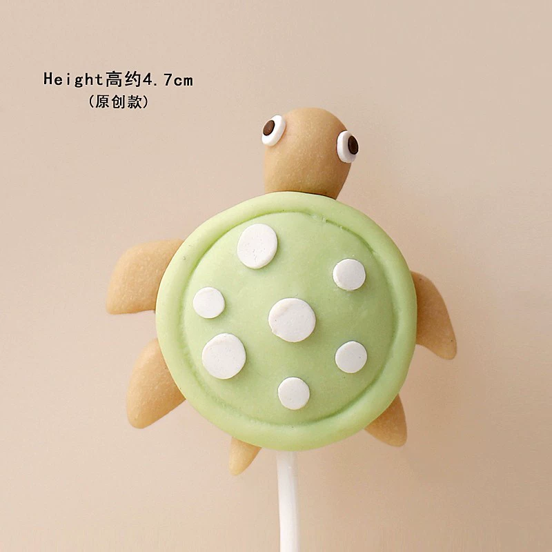 Panfan baking cake decorate the original model turtle shell shell, marine series plug -in birthday cake dessert