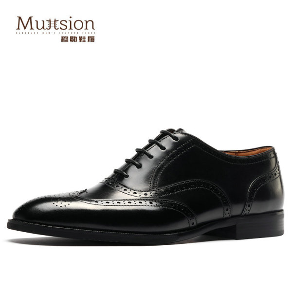 M303 [a generation of hair] Brock men's shoes real leather shoes business formal Oxford shoes round head British lace-up shoes