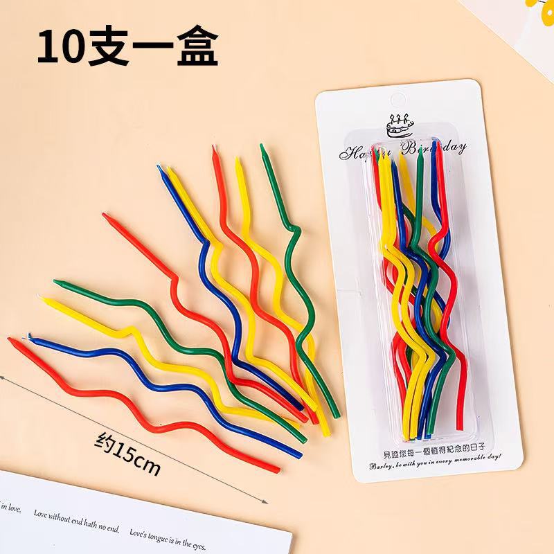 Red roja vela curva roja decoración de pastel Día de San Valentín Año nuevo vela curva espiral pastel de cumpleaños plug-in