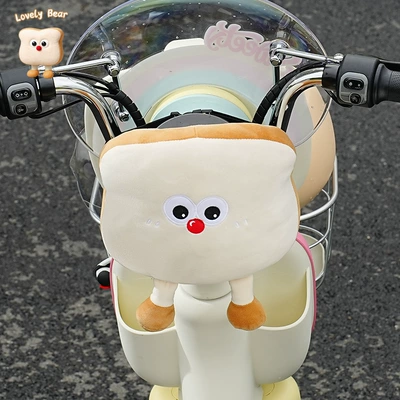 Electric Vehicle Anti-Collision Head Protection Pad, Baby Front-Mounted Child Seat Safety Backrest Pad, Anti-Collision Cushioning Thickened Version (Electric car child seat) - square-biscuit-clip-on-style-cute-anti-collision-pad-high-elasticity-sponge-shockproof-cushioning
