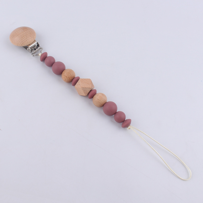 Nuevos suministros para bebés intervalo octogonal perlas Cadena de pezón calmante bebé mordedura molar Cadena de pezón cadena anti-caída