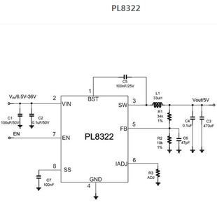 PL8322   DC-DC����׃�Q�� �_�P�u��100KHz   ESOP8���b