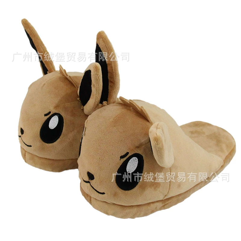Мужские зимние плюшевые тапочки в стиле Иви (Eevee), кристально-мягкий ворс, единый размер 28×15×8 см