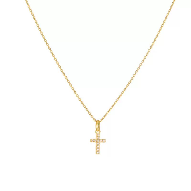 欧美跨境十字架纯银项链女小众设计高级感锁骨链颈链首饰定制批发