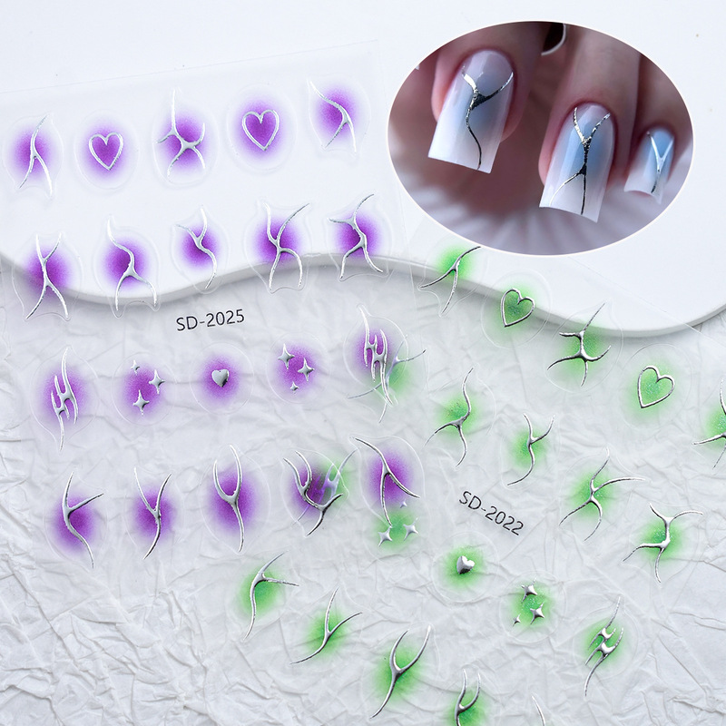 SD Foreign Trade Hot Thin Tough Blush Nail Paste Hot Silver Lightning Self-adhesive Nail Decal 12 Color Set SD Foreign Trade Hot Thin Tough Blush Nail Paste Hot Silver Lightning Self-adhesive Nail Decal 12 Color Set