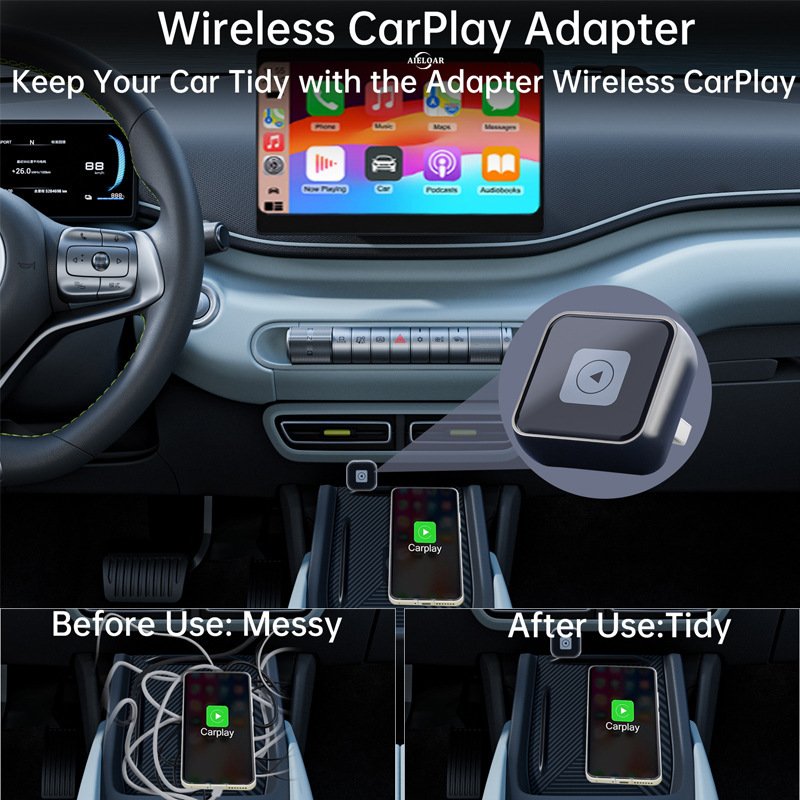 热销汽车有线转无线carplay模块盒子适用苹果Auto车机互联适配器|undefined