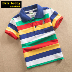 巴拉bala男女童兒童t恤外貿夏季韓版翻領純棉短袖t恤寶寶童裝