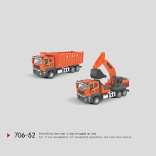 儿童惯性车玩具合金车头仿真建筑车水泥泵车翻斗车搅拌挖机模型