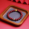 Bracelet, design round beads wax agate, elegant jewelry suitable for men and women, cinnabar, silver 925 sample