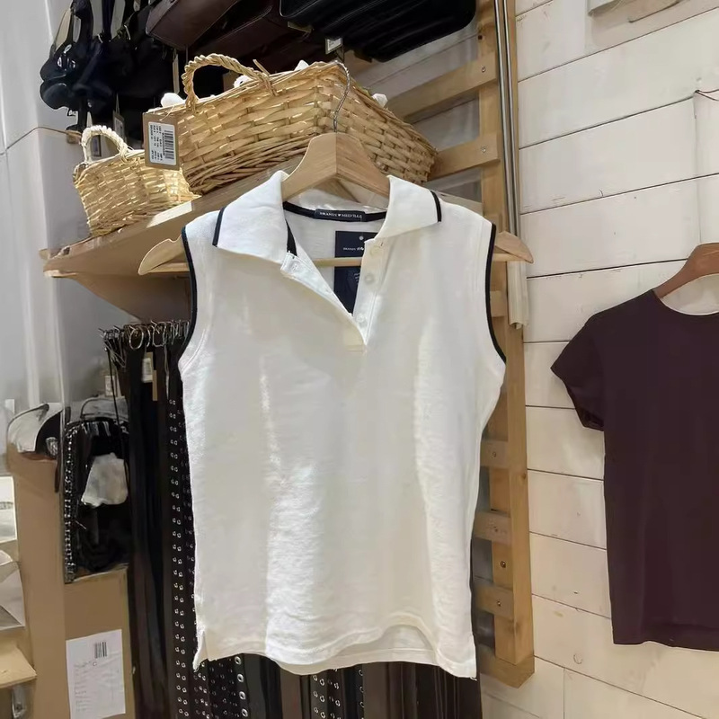 bm Style New American polo Collar Sleeveless Vest Female bm Lapel Vest Slim Sexy Top ins bm Style New American polo Collar Sleeveless Vest Female bm Lapel Vest Slim Sexy Top ins